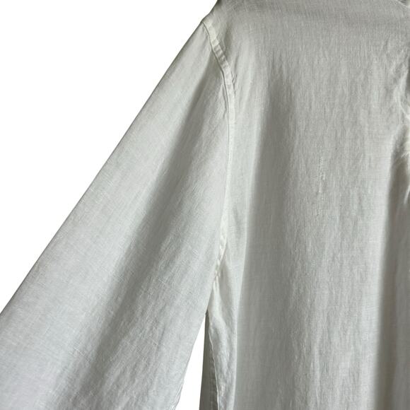 Abercrombie & Fitch Women Linen Tunic Top XL 1/4 Zip Preppy Coastal Beach Travel - Picture 7 of 12